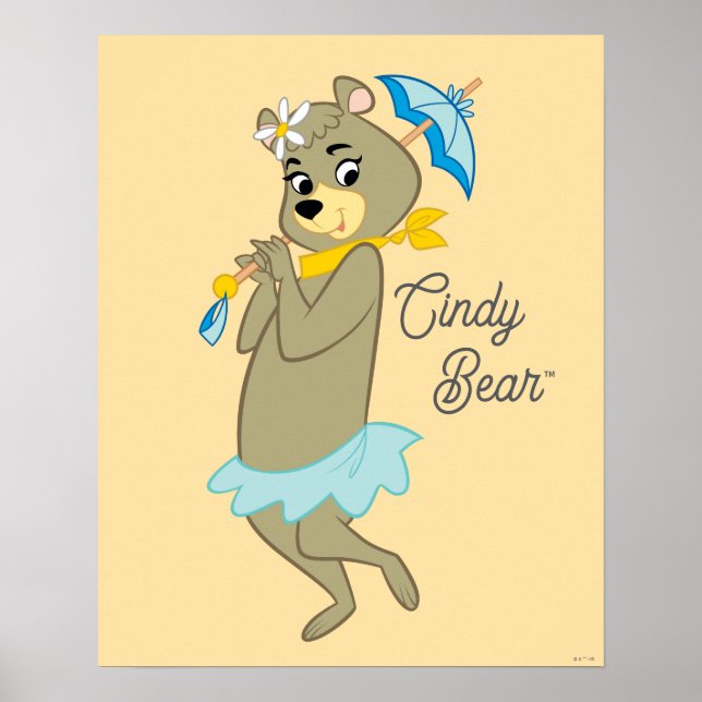 Cindy Bear Holding Parasol Poster (Framsidan)