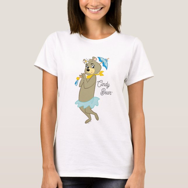 Cindy Bear Holding Parasol T Shirt (Framsida)