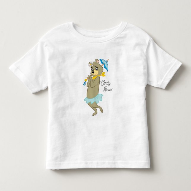 Cindy Bear Holding Parasol T Shirt (Framsida)