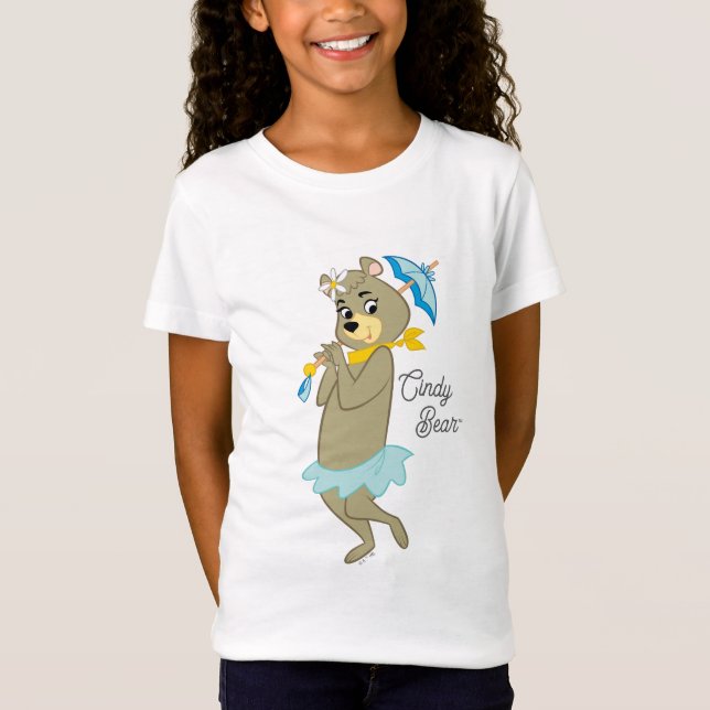 Cindy Bear Holding Parasol T Shirt (Framsida)