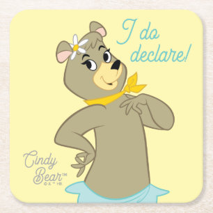 Cindy Bear Playfull Pose Underlägg Papper Kvadrat