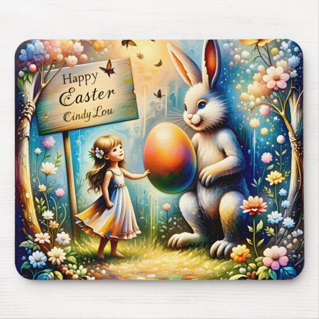 CINDY LOU ~ Påskhare Äggblommor ~ Musmatta (Framsidan)