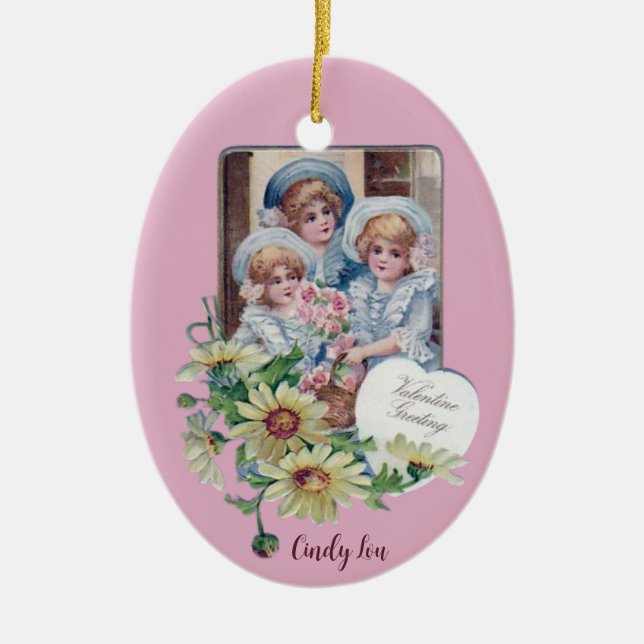 CINDY LOU ~ VALENTINE EGG ~ 1908 ~ JULGRANSPRYDNAD KERAMIK (Framsidan)
