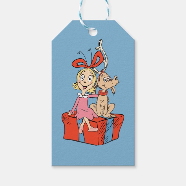 Cindy Lou Who and Max on a Present Presentetikett (Framsidan)