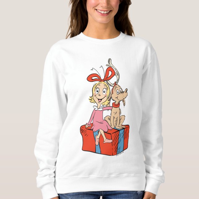Cindy Lou Who and Max on a Present T Shirt (Framsida)