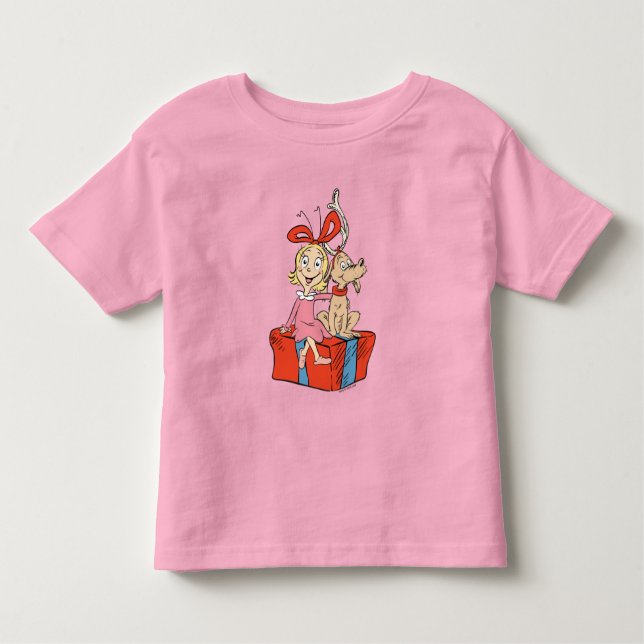 Cindy Lou Who and Max on a Present T Shirt (Framsida)