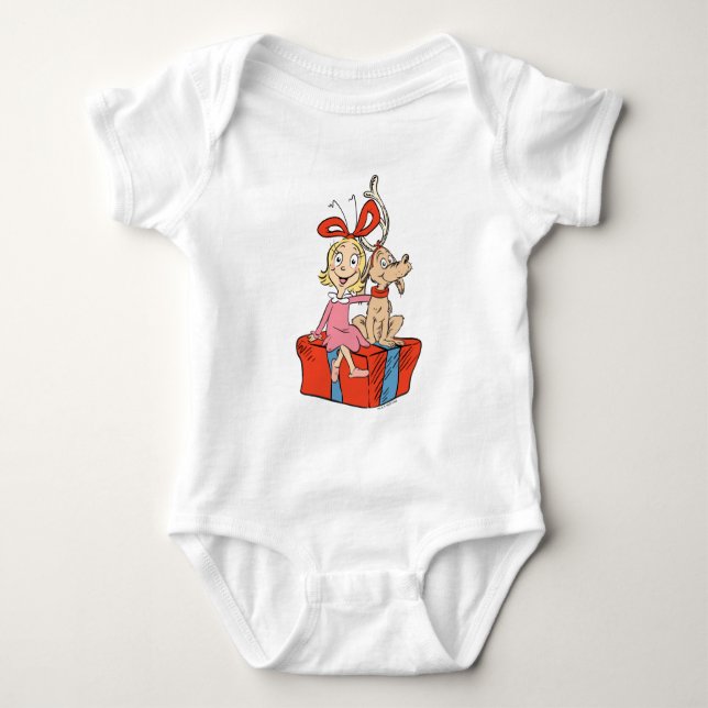 Cindy Lou Who and Max on a Present T Shirt (Framsida)
