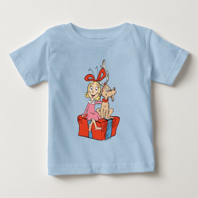 Cindy Lou Who and Max on a Present T Shirt (Framsida)