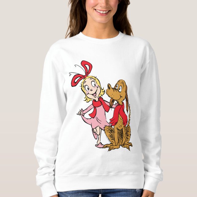 Cindy Lou Who och Max hunden T Shirt (Framsida)