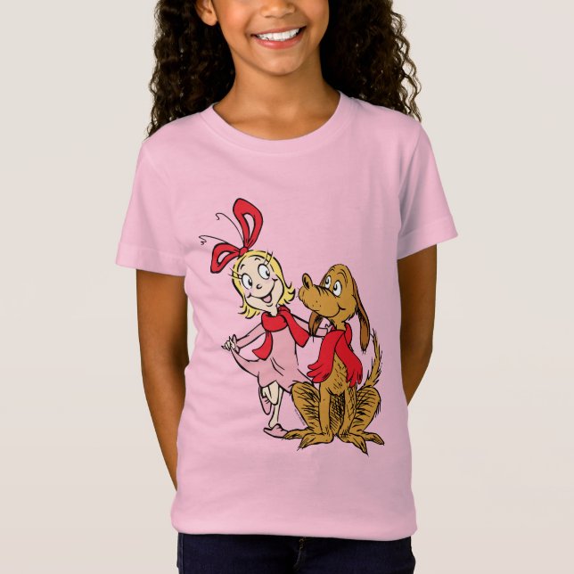 Cindy Lou Who och Max hunden T Shirt (Framsida)