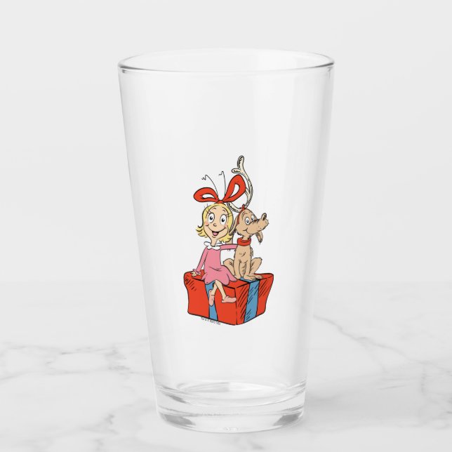 Cindy Lou Who och Max på en julklapp Glaskopp (Framsida)