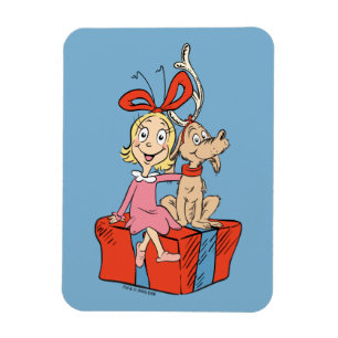 Cindy Lou Who och Max på en julklapp Magnet