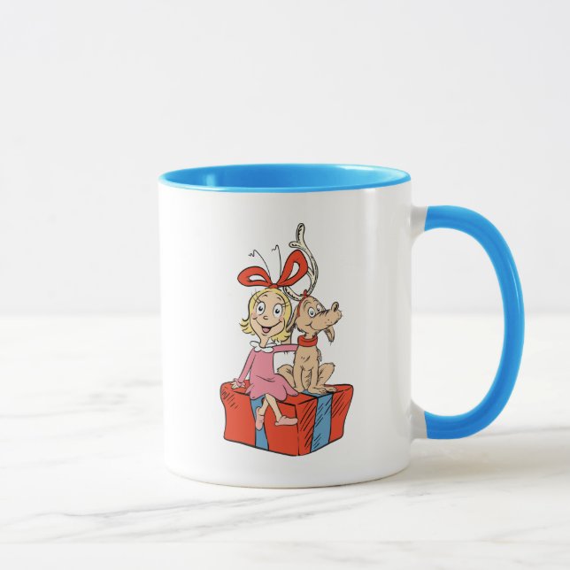 Cindy Lou Who och Max på en julklapp Mugg (Höger)