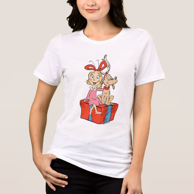 Cindy Lou Who och Max på en julklapp T Shirt (Framsida)