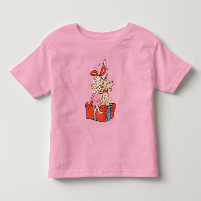 Cindy Lou Who och Max på en julklapp T Shirt (Framsida)