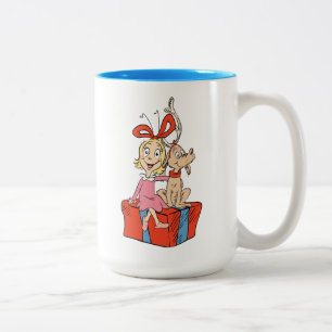Cindy Lou Who och Max på en julklapp Två-Tonad Mugg