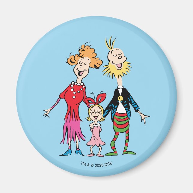 Cindy Lou Who:s familjeporträtt Magnet (Framsidan)