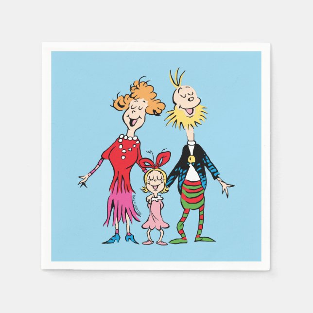 Cindy Lou Who:s familjeporträtt Pappersservett (Framsidan)