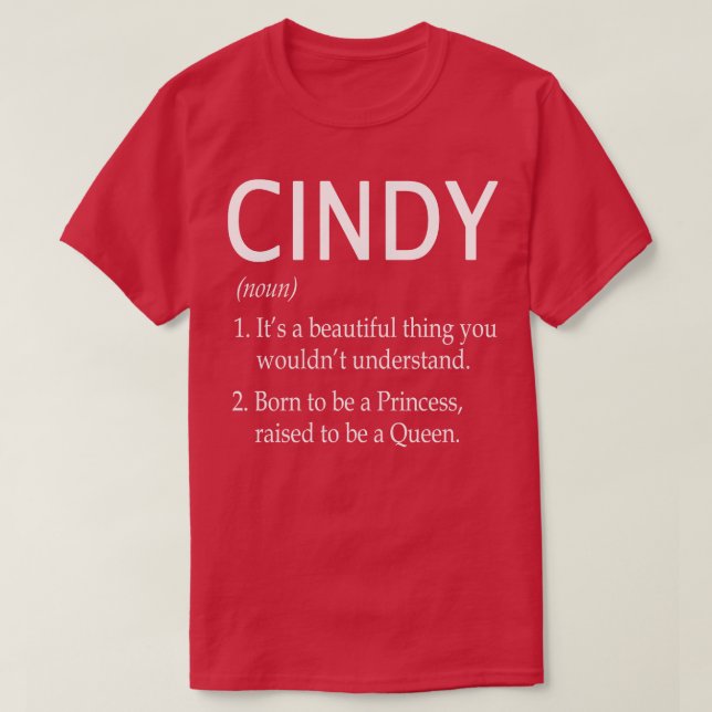 Cindy Namn Gift T Shirt (Design framsida)