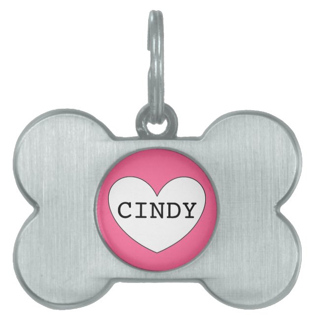 ❤️ CINDY pet märkre by dalDesignNZ ID-bricka Husdjur (Framsidan)