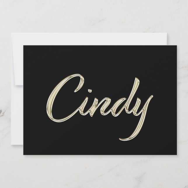 Cindy white gold Handwriting Karte Kort (Framsida)