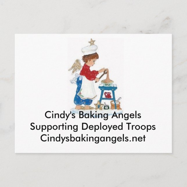 Cindy's Baking Änglar vycard för trupperna Vykort (Framsida)