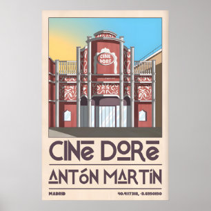 Cine Doré Madrid Affisch Grafisk Biograf Fasad, Rö