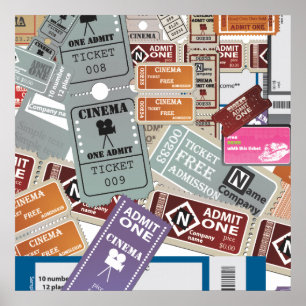 Cinema Biljett hän Poster