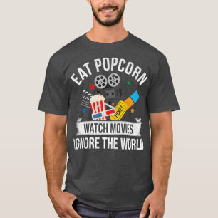 Cinema Biljett Snack Retro Popcorn T Shirt