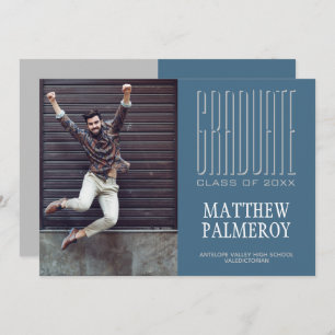 "Cinema Lettering Photo Teal Student Announcement" Meddelande