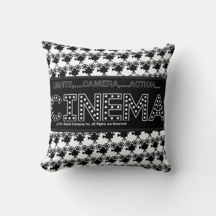 *CINEMA* Logotyp & Camera Mönster Pillow Kudde