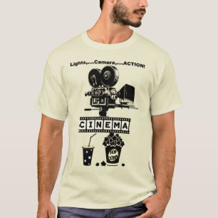 "CINEMA" Logotyp och grafik T-Shirt
