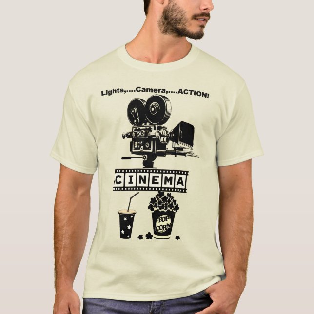 "CINEMA" Logotyp och grafik T-Shirt (Framsida)