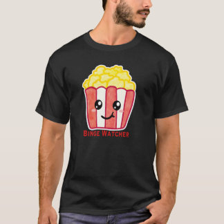 Cinema Popcorn with Quote Binge Watcher T Shirt