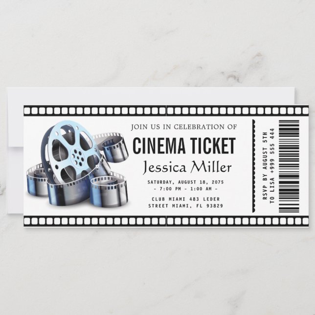 cinema ticket Invitation Inbjudningar (Framsida)