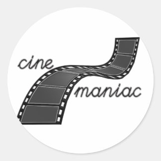 Cinemaniac med filmremsa runt klistermärke