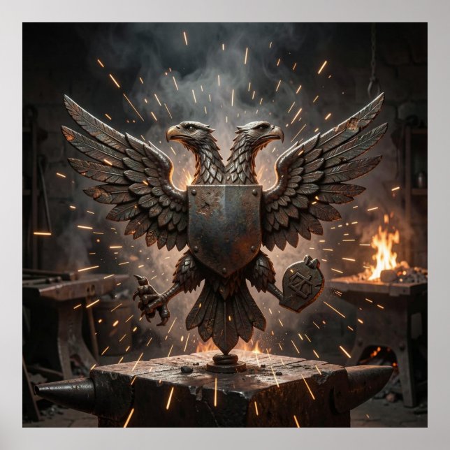 Cinematic Dark Blacksmith Forge Suverän Örn Il Poster (Framsidan)