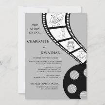 Cinematic Film Strip Bröllopsinbjudan