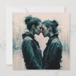 Cinematic Lesbisk par Scribbles Julkort