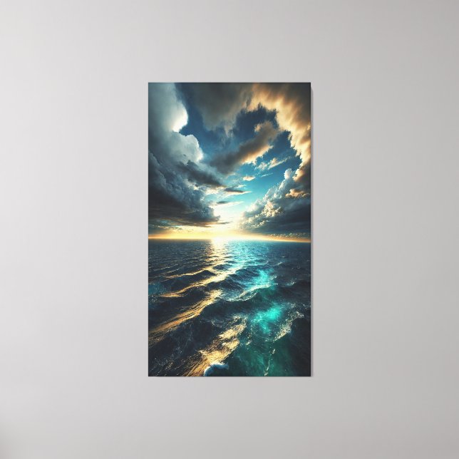 Cinematic Ocean Horizon - Finkonst Canvastryck (Framsida)