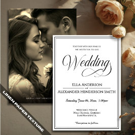 Cinematic Photo Vintage Wedding Invitation Inbjudningar