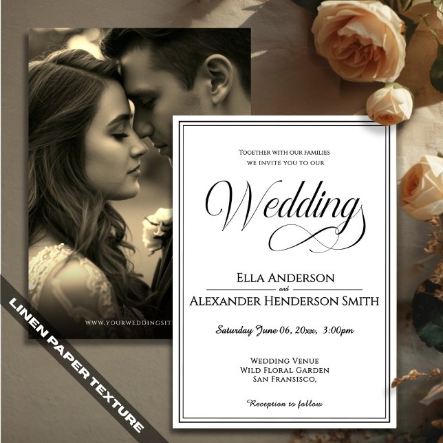 Cinematic Photo Vintage Wedding Invitation Inbjudningar (Skapare uppladdad)