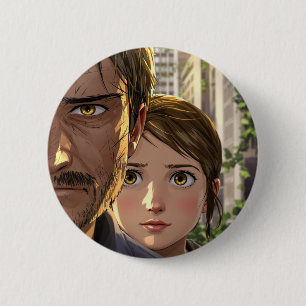 Cinematic Survival Hero & Girl Artistic Pin-Back B Knapp
