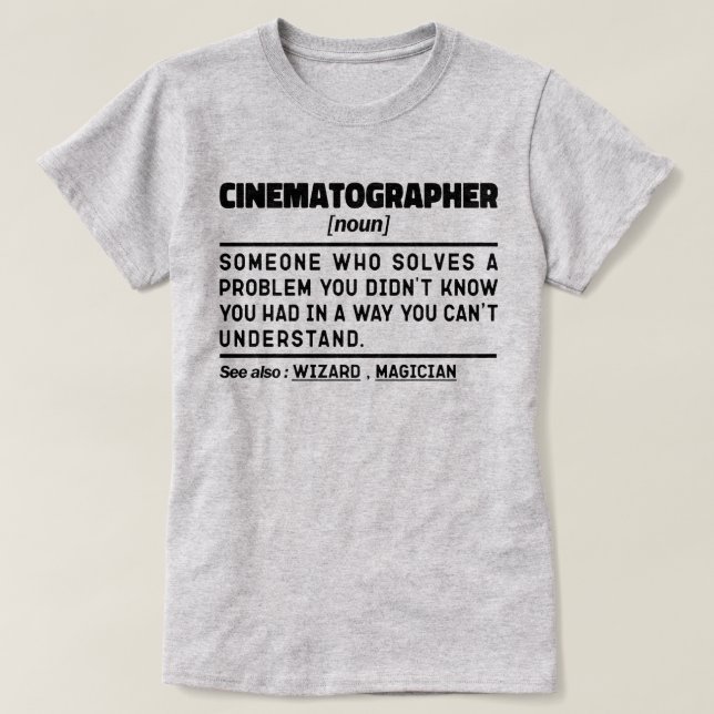 Cinematograf Noun Film Camera Operator Coola T Shirt (Design framsida)