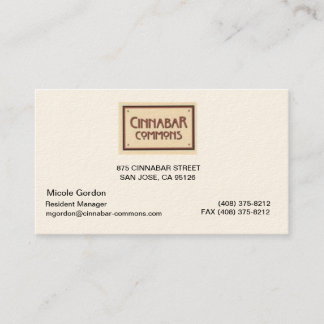 cinnabar 875… visitkort