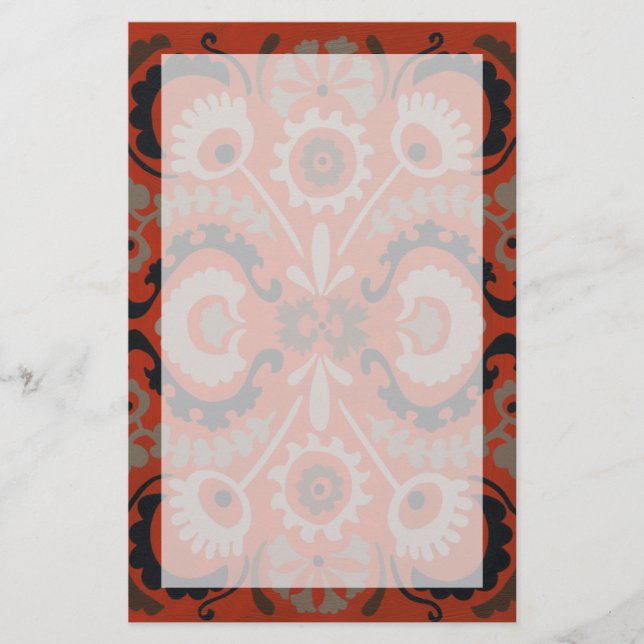 Cinnabar Suzani I Brevpapper (Framsida)