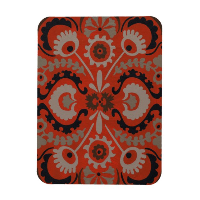 Cinnabar Suzani I Magnet (Vertikal)
