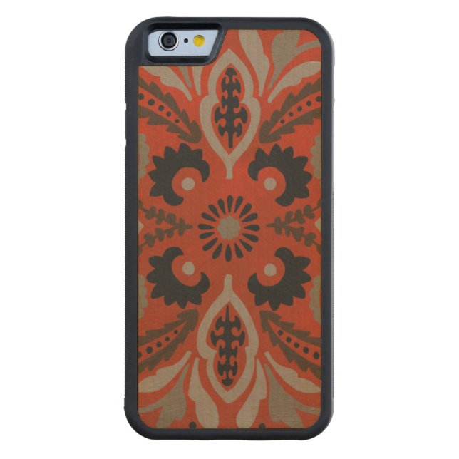 Cinnabar Suzani II Carved Wood iPhone Skal (Baksidan)