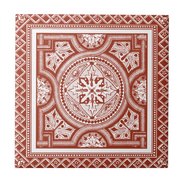 Cinnabar Woodblock IV Kakelplatta (Framsidan)