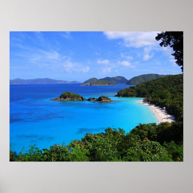 Cinnamon Bay Panorama St. John, USA, V.I. 24 x 18 Poster (Framsidan)